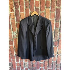 Giorgio Capelli Mens Black 4 Button Blazer Jacket Mens Size 46R NWT